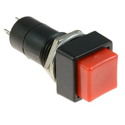Image of Red Square Actuator Off(On) Momentary Push Button Switch SPST