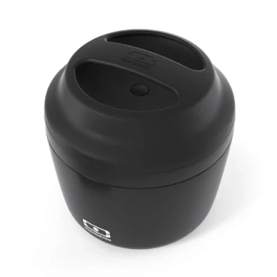 Image of monbento Insulated Lunch Box MB Element Onyx Leakproof and Container Keeps Food Hot/Cold for Up to 10 Hours Work/School Packing BPA Free Grade Safe Black