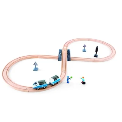 Image of Hape E3729 Wooden Passenger Train Set Figure of 8, Medium