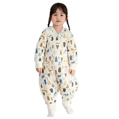 Image of Duomiaomiao Baby Winter Sleeping Bag with Legs 3.5 TOG, Warm Wearable Blanket Removable Sleeves, Toddler for Boys and Girls 2 3 years