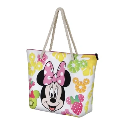 Image of Disney Minnie Mouse Fruits Soleil Beach Bag, Multicolour, 52 x 37 cm
