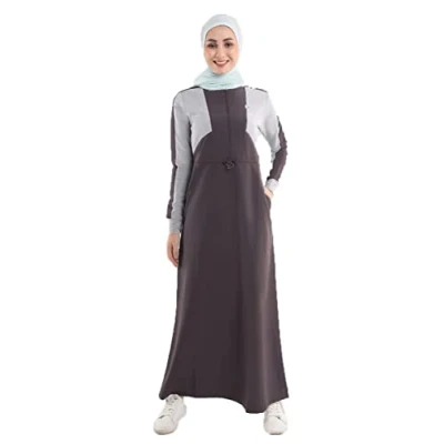 Image of Silk Route Slate Grey Smart Look Abaya Maxi Dress Jilbab Large