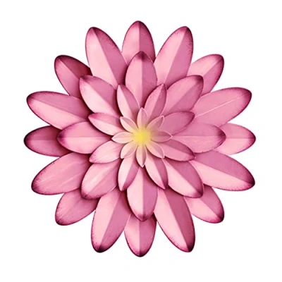 Image of AHYS Metal Wall Art Decor Indoor Outdoor Flowers for Living Room Bedroom Bathroom Garden 12Inch Pink