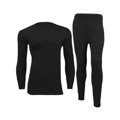 Image of 989Zé ENZO Thermal Underwear Set Long Sleeve Tops Johns T Shirt Winter Ski Wear Thermals Thml Suit Black L