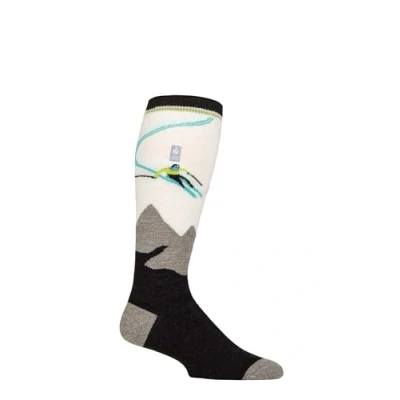 Image of Mens 1 Pair SOCKSHOP Heat Holders 1.0 TOG Slalom Adventure Ultra Lite Ski Socks Slopes Black 6 11