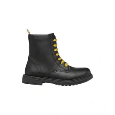 Image of Geox J Eclair Girl D Ankle Boot, Black/Yellow, 0 UK