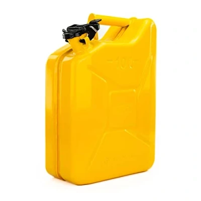 Image of JCB Professional Jerry Can 10L, Fuel And Liquid Portable Container, Sturdy Steel Metal For Flammable Substances Like Petrol Toxic Materials Cars Trucks Motorcycle