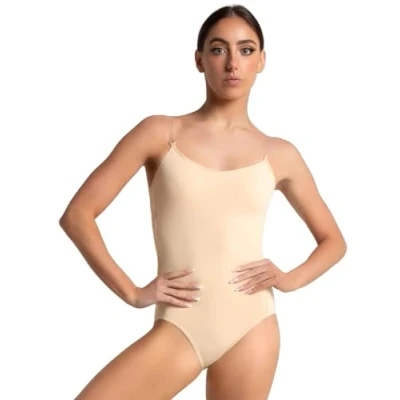 Image of Womens Camisole Leotard With Built in Bratek,Professional Dance and Gymnastic For Smooth Lines Dancewear,Versatile &amp; Adjustable Women Can Wear Ease Costumes Nude,S(Small)