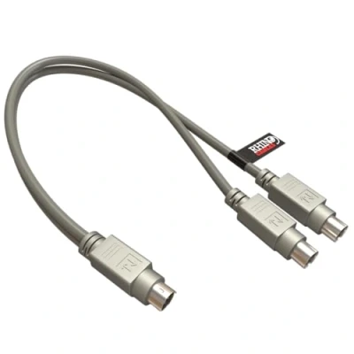 Image of rhinocables Ps2 PS/2 Keyboard Mouse Splitter Cable Lead Wire 6 Pin Mini Y 1 Male to 2 female