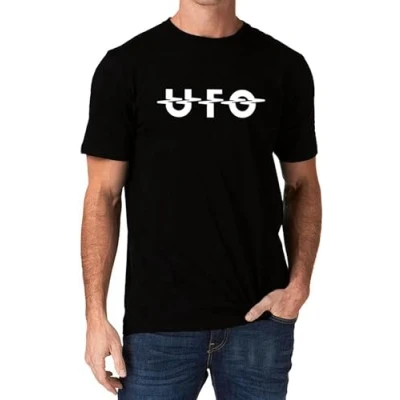 Image of Men&#039;s UFO Band Rock Music Metal Logo T Shirt S Black L