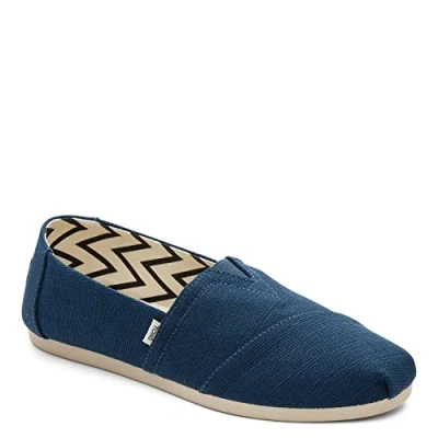 Image of TOMS Women&#039;s Alpargata Heritage Canvas Loafer Flat, Majorca Blue, 4.5 UK