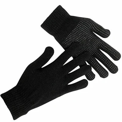 Image of LE11 Unisex Black Warm Magic Gloves with Palm Grip
