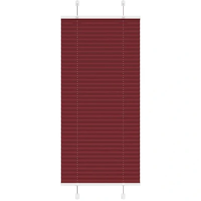 Image of vidaXL Pleated Blind Bordeaux Red 60x150 cm Fabric Width 59.4 Polyester