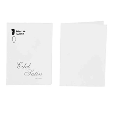 Image of Rössler 2160838001 A6 Edel Satin Flat Smooth Card White (Pack of 20)