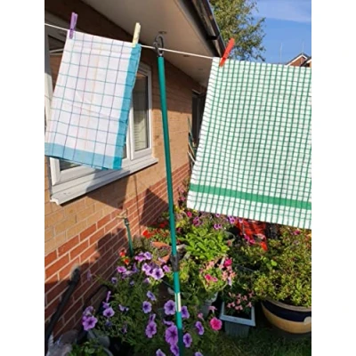 Image of prop Galvanised Metal HD Twist Lock Washing Line 1x Garden Outdoor Extendable pole Cloths Laundry Support Extending Telescopic strong Airer