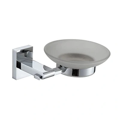 Image of Showerdrape Unity Chrome Stainless Steel &amp; Frosted Glass Wall Mounted Soap Dish