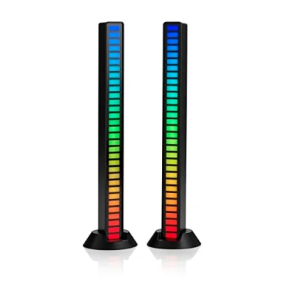 Image of Auraglow Sound Activated LED Light Bar Wireless Rechargeable RGB Rhythm Noise Cancellation, 16 Display Modes Perfect for Music, Gaming, TV Twin Pack