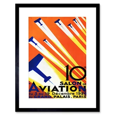 Image of Wee Blue Coo Airshow Aviation Paris France Artwork Framed Wall Art Print 12X16 Inch