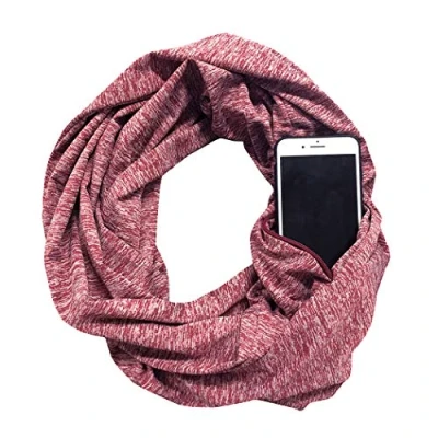 Image of Antcher Unisex Infinity Scarf with Zipper Pocket Colorful Travel Journey Scarves Wrap Shawl (Fuchsia)