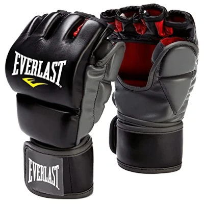 Image of Everlast Train Advanced MMA 7 Ounce Grappling/Training Gloves (Black, Small/Medium)