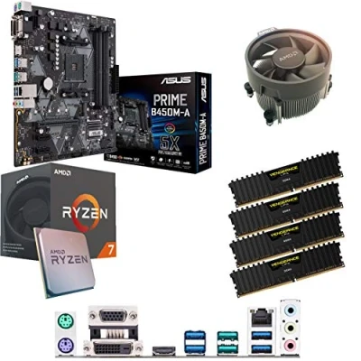 Image of Components4All AMD Ryzen 7 1700 3.0GHz (Turbo 3.7GHz) Eight Core Sixteen Thread CPU, ASUS Prime B450M A Motherboard &amp; 16GB 3200MHz Corsair DDR4 RAM Pre Built Bundle