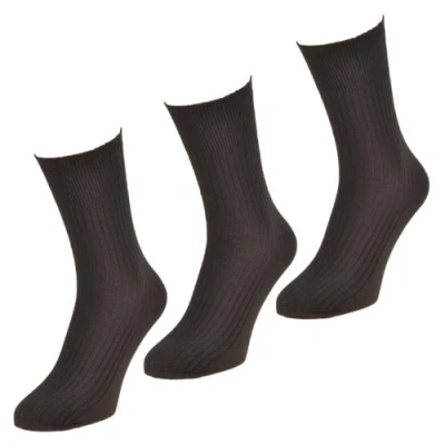 Image of Mens Socks, 3 Pairs, 6 11 UK, Dark assortment, Light Hold 100% Cotton non elastic therapeutic diabetic Socks