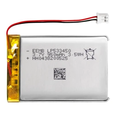 Image of EEMB Lithium Polymer Battery 3.7V 950mAh 533450 Lipo Rechargeable Pack with wire JST connector confirm device &amp; polarity before purchase