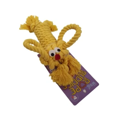 Image of Henry Wag Travel Companion Rope Buddy Freya Rabbit Pet Comforter when Travelling &amp; Soft Natural Cotton Construction Small (Yellow)