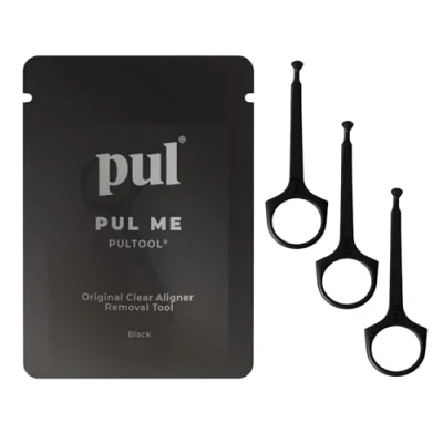Image of PUL Aligner Removal Tool Black Safe &amp; Hygienic Hook for Invisalign Retainers Gentle BPA Free Design Daily Use Pack of 3