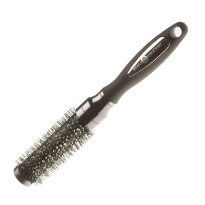 Image of Head Jog 60 Black Ionic Radial Brush. Lightweight Round Hairbrush For Blow Drying, Curling. Ceramic Coated Barrel &amp; Nylon Bristles, 28mm