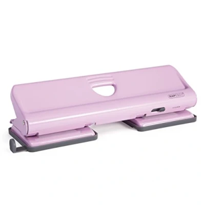 Image of Rapesco 1347 720 4 Hole Metal Punch, 22 Sheet Capacity, Candy Pink