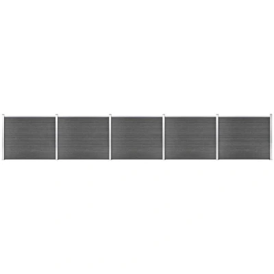 Image of vidaXL Fence Panel Set WPC 872x146 cm Black