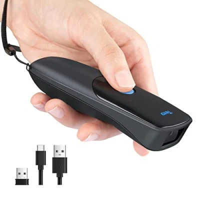 Image of Tera Mini Barcode Scanner 1D 2D QR Bluetooth Wireless Portable USB Wired Bar Code Reader 3 in 1 (2.4G &amp; Bluetooth) Pocket Reader, 1300