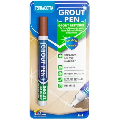 Image of grout Pen Designed for restoring tile in bathrooms &amp; kitchens (Terracotta)