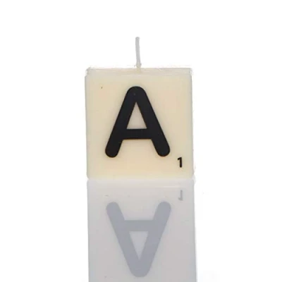 Image of Boxer Gifts Letter A Candle, White, One size