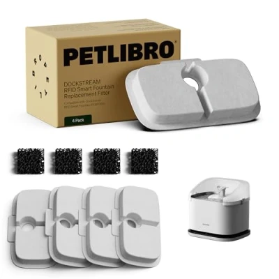 Image of PETLIBRO Replacement Filters, Dockstream Filters for RFID Smart Cat Water Fountain PLWF305, 4 Pack