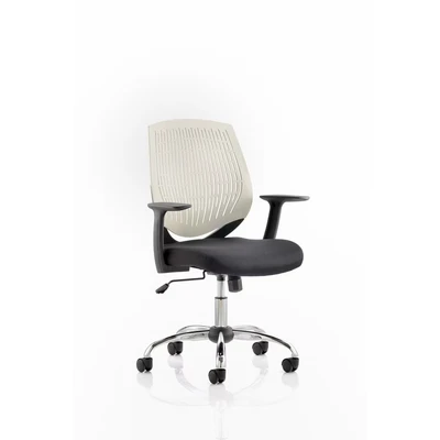 Image of Dura Chair with Arms White Back Black Seat