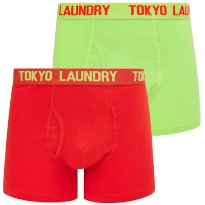 Image of Tokyo Laundry Men&#039;s Hillside 2 Pack Stretch Cotton Boxer Shorts