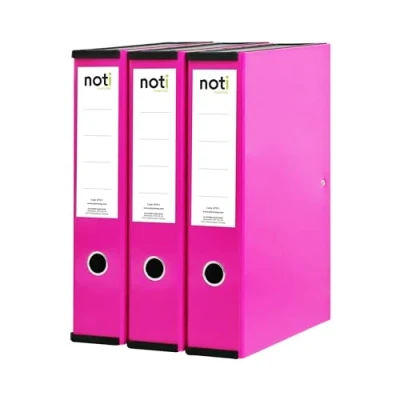 Image of Box File Laminated Foolscap, Lockspring, Ring Pull &amp; Catch, 75mm Spine, Pink (Box of 3)