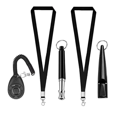 Image of jiuhao Dog Training Whistles,Dog Clicker with Wrist Strap,High Pitch Plastic Whistles Professional Ultrasonic Whistle Lanyard Adjustable Frequencies,for Barking &amp; Recall