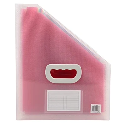 Image of Exacompta Ref 55598E Expanding File for Magazines &amp; Documents 265 x 325mm in Size, 110mm Expandable Spine, 1mm Polypropylene, 12 Sections Crystal