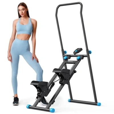 Image of MERACH Stair Stepper for Home Gym Exercise, New Version Vertical Climber Machine Full Body Workout, Compact Folding Cardio Exercise with Extended Step Range, Adjustable Handlebar &amp; Pedals