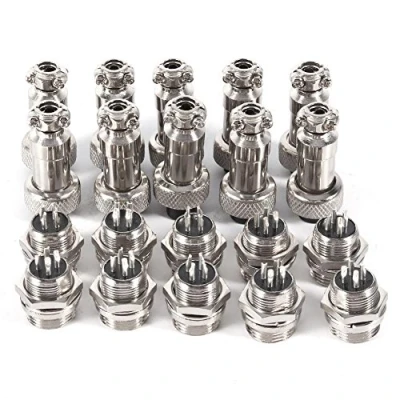 Image of 10 Set GX12 Aviation Plug Socket 4 Pin 12mm Male Female Panel Metal Wire Connector
