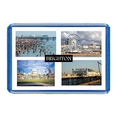 Image of Brighton Postcard Style Design 7cm x 4.5cm Novelty Tourism Fridge Magnet.