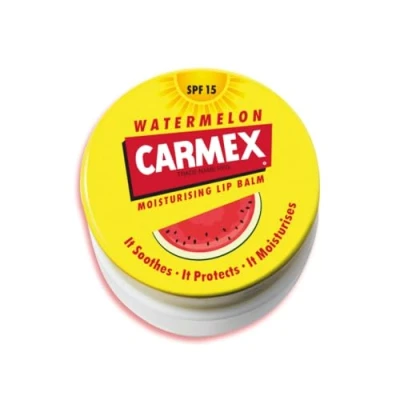 Image of CARMEX Watermelon SPF15 Lip Balm Pot (7.5g) Soothes, Relieves &amp; Moisturises Lips