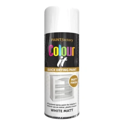 Image of AlezyB 3 x White Matt 400ml All Purpose Spray Paint Use on Metal, Wood, Plastic and Multipurpose Aerosol Professional Quality Perfect Finish, for Interior Exterior Excellent Coverage