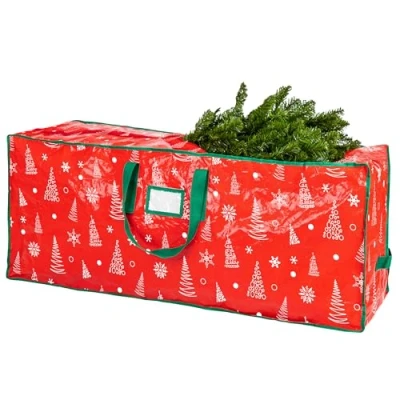 Image of Christmas Tree Storage Bag Stores 7.5 Foot Artificial Xmas Holiday Tree, Durable Waterproof Material, Zippered Bag, Carry Handles. Protects Against Dust, Insects and Moisture.