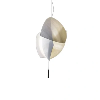 Image of Voiles LED Small Pendant Light Chrome Dali Dimming with Ceiling Rose 490cm 4855lm 3000K