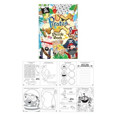 Image of Henbrandt 10 x Mini Pirate Puzzle Book Kids A6 Activity Colouring Word Fun Party Bag Boys and Girls Books