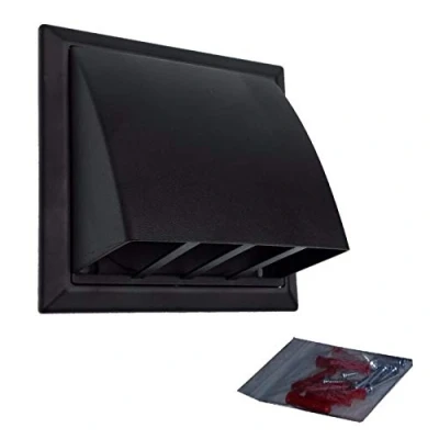 Image of Cowl Round Spigot with Non Return Flap (Domus) Available in Black/Brown/Beige/Black/White (100mm, Black)